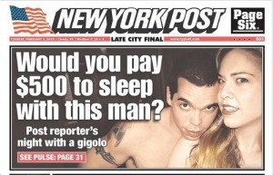 NY Post gigolo cover