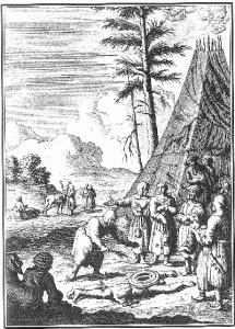 Saami shaman working, 1674